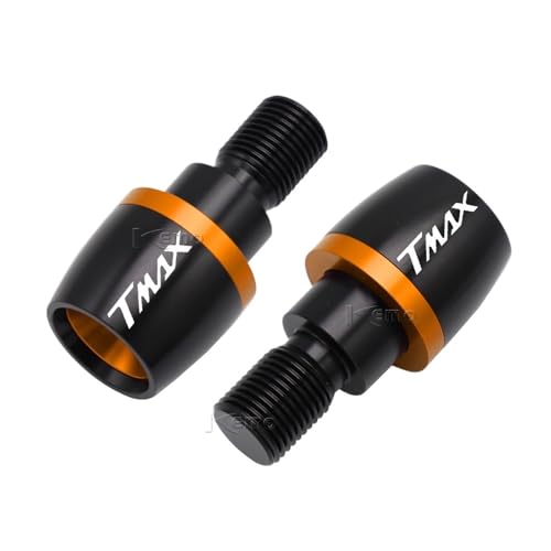 AYUNCAI Für Yamaha TMAX 560 Tech max TMAX560 2020 TMAX 500 530 alle Jahr Motorräder CNC Lenker Griffe Stecker Slider Griff Bar Enden(Orange) von AYUNCAI