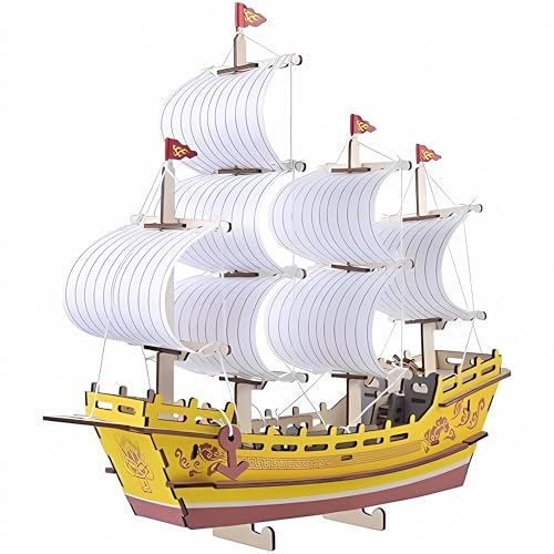 AYUNJIE 3D Hölzerne Dreidimensionale Puzzle, Händler Schiff Formen DIY 3D Puzzle Hölzerne Modell Baukasten Spielzeug Puzzles von AYUNJIE