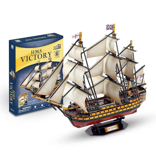 AYUNJIE 3D Puzzles Großes Siegesschiff Segelboot Modellbausätze für Erwachsene und Jugendliche 3D Puzzles Segelboot Modell Hobby Spielzeug Raumdekoration Geschenke, 189 Stück von AYUNJIE