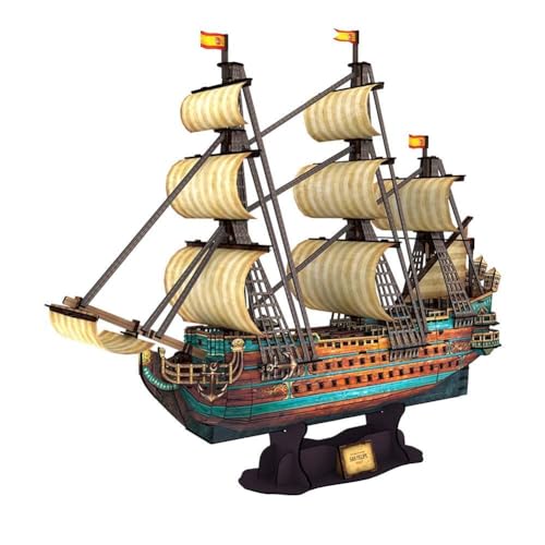 AYUNJIE 3D Puzzles für Kinder Erwachsene Spanisch Armada Stereo Puzzle Modell 3D Modell Kits, 248 Stück DIY Kunsthandwerk Schiff Modell Baukästen Spielzeug 3D Färbung Puzzle Set von AYUNJIE