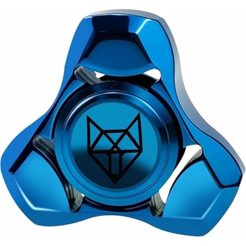 AYUNJIE Anti-Angst Fidget Hand Spinner, Fox3 Handheld-Spielzeug, Metall Finger Spinning für Erwachsene & Kinder, Stress Relief Spinner Relieving Langeweile ADHS Autismus (Blau) von AYUNJIE