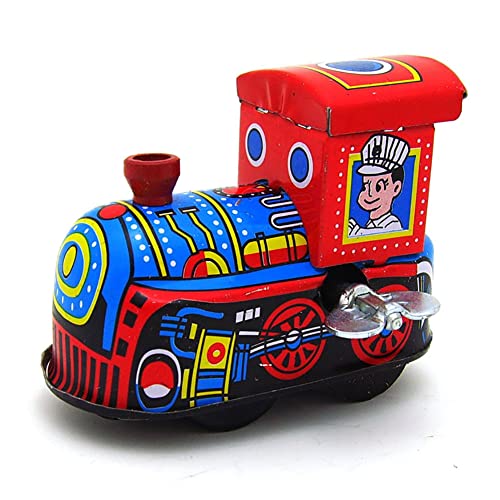 AYUNJIE Aufziehspielzeug MS261 Zinn-Feuerwehrauto MS237 Zinn-Lokomotive Modell Kinder Klassisch Retro Kinder Zinn Spielzeug Geschenke für Jungen Mädchen (MS237) von AYUNJIE