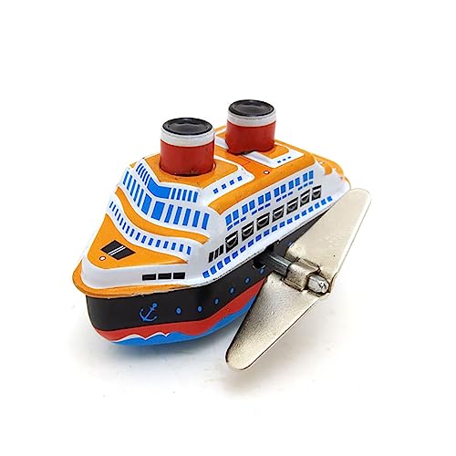 AYUNJIE Blechspielzeug Kreatives Kinderspielzeug MS660 / 661 Kreuzfahrtschiff Kunsthandwerk Personalisierte Requisiten Vintage Sammlerstück Aufziehspielzeug Geschenk (Orange) von AYUNJIE