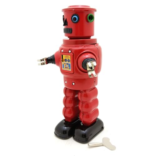 AYUNJIE Blechspielzeug MS640 Mechanischer Roboter Aufziehspielzeug Post-80er Eisenblech Retro Sammlung Spielzeug Kreatives Geschenk Vintage Sammlerstück Kinder Geschenk (Rot) von AYUNJIE