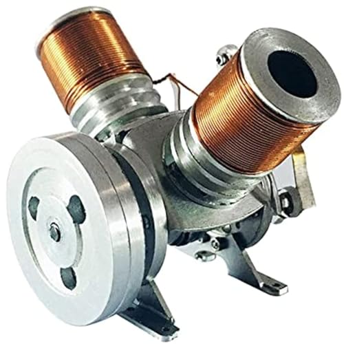 AYUNJIE Doppelzylinder V2 elektromagnetischer Motor Modell, V-Typ bedienbarer Motor Physik Wissenschaft Experiment Spielzeug (6-12V Versorgungsspannung) von AYUNJIE