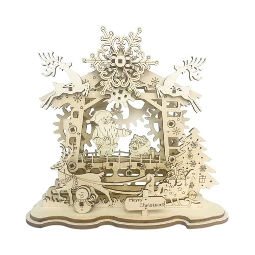 AYUNJIE Dreidimensionales Holzpuzzle Mechanische Modelle, Weihnachtsfensterdekorationen, Puzzle-Spielzeug, Kindergeschenke von AYUNJIE