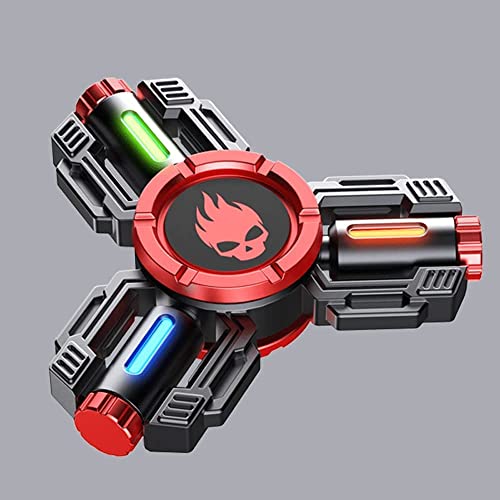 AYUNJIE Fidget Hand Spinner, Stress Angst ADHD Relief Fidget Spielzeug, Metall Finger Spinners Sensorik Spielzeug mit leuchtendem Licht (A,Rot) von AYUNJIE