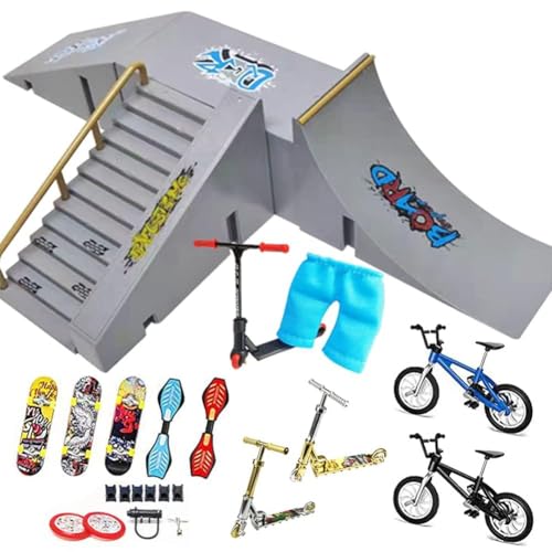 AYUNJIE Finger Skateboard Rampe Kit, Skate Park Kit, Veranstaltungsort Requisiten, Alloy Finger Bike, Scooter Hosen von AYUNJIE