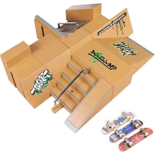 AYUNJIE Finger Skateboard Veranstaltungsort Kombination Set Mini Finger Board Mini Skateboard Rampe Tools Fun Skateboard Place Play Set Spielzeug Geschenk für Jungen Mädchen (8092a) von AYUNJIE