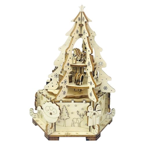 AYUNJIE Handmade DIY kreative Weihnachten Spieluhr Puzzle Spielzeug Eltern-Kind 3D Holzpuzzle von AYUNJIE