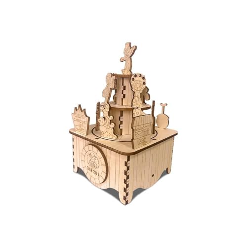 AYUNJIE Hölzerne Spieluhr Dekoration Spot Exquisite Zirkus Spieluhr DIY hölzerne 3D Puzzle Kinderspielzeug von AYUNJIE