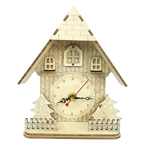 AYUNJIE Hölzernes Dreidimensionales Puzzle, Eltern-Kind Handgemachte DIY Montage, 3D Puzzle Spielzeug, Wissenschaftliche Materialien Paket, Niedliche Uhr Ornamente von AYUNJIE