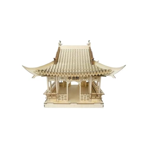 AYUNJIE Hölzernes Dreidimensionales Puzzle Handmade DIY Drunkard Pavilion Simulation Ancient Architectural Model Wooden Craft Decoration von AYUNJIE