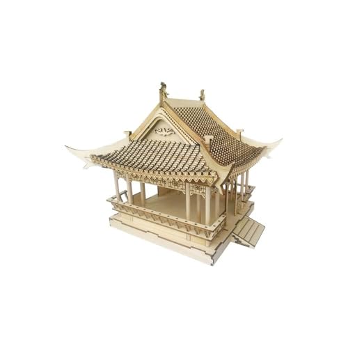 AYUNJIE Hölzernes Dreidimensionales Puzzle Handmade DIY Drunkard Pavilion Simulation Ancient Architectural Model Wooden Craft Decoration von AYUNJIE