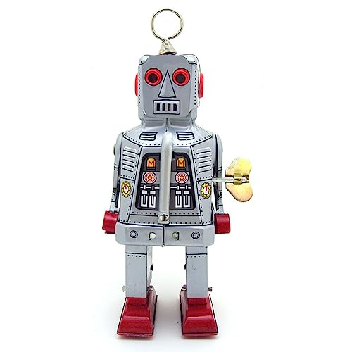 AYUNJIE Kids Tin Toy MS403 Fiery Robot Wind Up Toy Adult Collectible Toy Creative Vintage Collectible Gift for Boys Girls Parent-Child Interaction (Silber) von AYUNJIE