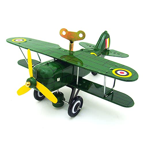 AYUNJIE Kinder Zinn Spielzeug Retro MS454 Zinn Flugzeug Wind Up Spielzeug kreative Vintage Sammlerstück Geschenk für Jungen Mädchen Eltern-Kind-Interaktion (Grün) von AYUNJIE