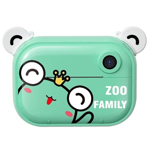 AYUNJIE Kinderkamera Cartoon Druck Kamera Baby Schwarz-Weiß-Druck Kamera Thermodrucker, mit I Thermo-Fotopapier, Sofortfoto (Blau) von AYUNJIE