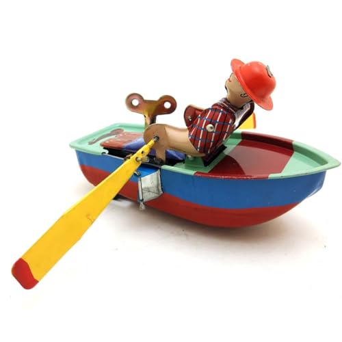 AYUNJIE Kreative Zinn Spielzeug MS385 Ruderboot Vintage Wind Up Spielzeug Nostalgisches Thema Persönlichkeit Dekoration Sammlerstück Kinder Geschenk für Jungen Mädchen von AYUNJIE