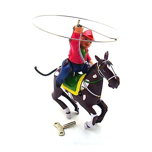 AYUNJIE MS418 Cowboy mit Peitsche Wind-Up Spielzeug Zinn Spielzeug Neuheit Ornament Nostalgisches Thema Vintage Sammlerstück Kinder Geschenk für Jungen Mädchen Eltern-Kind-Interaktion von AYUNJIE