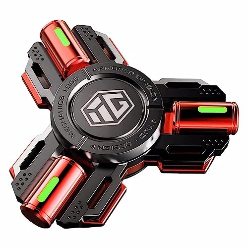 AYUNJIE Metall Finger Hand Spinner Spielzeug mit leuchtendem Licht, Spinner absorbieren Solarlicht dann Release in Dark Fidget Spinner Geschenke für Erwachsene und Kinder, (Rot,A) von AYUNJIE