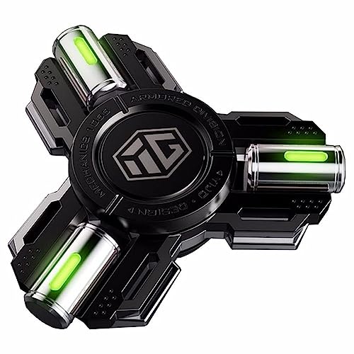 AYUNJIE Metall Finger Hand Spinner Spielzeug mit leuchtendem Licht, Spinner absorbieren Solarlicht dann Release in Dark Fidget Spinner Geschenke für Erwachsene und Kinder, (Silber,A) von AYUNJIE