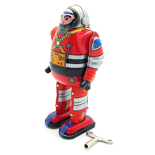 AYUNJIE Nostalgisches Blechspielzeug Retro MS650 Astronaut Roboter Aufziehspielzeug Erwachsene Sammelspielzeug Kreatives Geschenk für Jungen Mädchen Eltern-Kind-Interaktion (Rot) von AYUNJIE