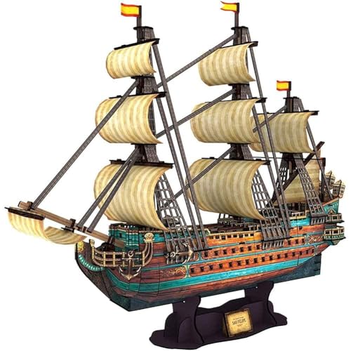 AYUNJIE Piratenschiff Würfel Puzzle Modell, 3D Puzzles Modell Schiff, Exquisite Möbel, Kinder-Puzzle, geeignet für Kinder über 8 Jahre (248 Pcs) von AYUNJIE