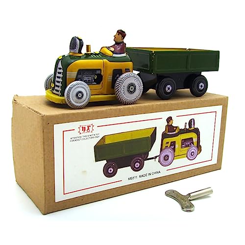 AYUNJIE Retro Toy MS511 Traktor Transporter Wind-Up Toy Tin Toy Adult Collection Toy Nostalgic Theme Kids Gift for Boys Girls Parent-Child Interaction von AYUNJIE