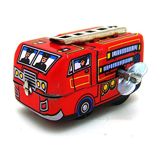 AYUNJIE Retro Wind Up Spielzeug Kinder Blechspielzeug Vintage MS261 Feuerwehrauto MS237 Zug Lokomotive Modell Kinder Klassisches Spielzeug Sammeln Erinnerungen Kindergeschenke (MS261) von AYUNJIE