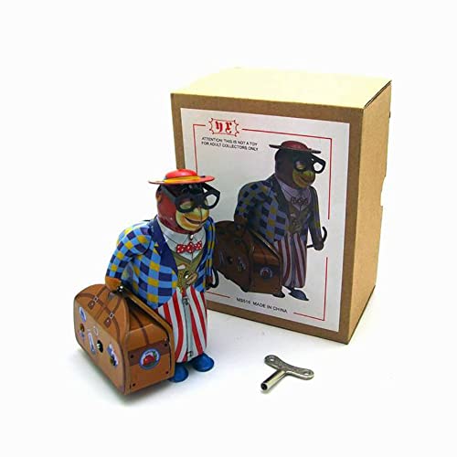 AYUNJIE Retro Wind Up Spielzeug Kreative Personalisierte Dekoration Zinn Spielzeug MS516 Old Monkey Business Trip Vintage Sammlerstück Kinder Geschenk Eltern-Kind-Interaktion von AYUNJIE