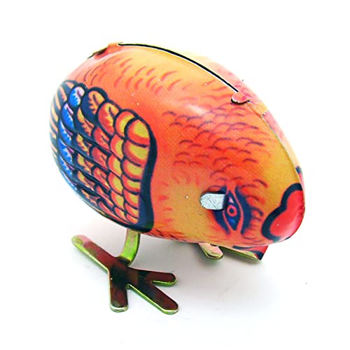 AYUNJIE Retro Wind Up Toy MS006 Huhn isst Reis Zinn Spielzeug Nostalgische Uhrwerk Spielzeug Vintage Sammlerstück Kinder Geschenk für Jungen Mädchen Eltern-Kind-Interaktion von AYUNJIE