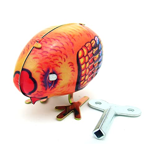 AYUNJIE Retro Wind Up Toy MS006 Huhn isst Reis Zinn Spielzeug Nostalgische Uhrwerk Spielzeug Vintage Sammlerstück Kinder Geschenk für Jungen Mädchen Eltern-Kind-Interaktion von AYUNJIE