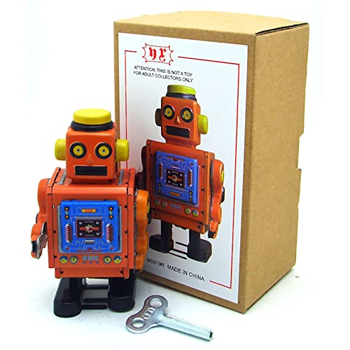 AYUNJIE Retro Wind Up Toy MS519 Roboter Nostalgische Fotografie Requisiten Erwachsene Sammelspielzeug Kreatives Blechspielzeug Vintage Kinder Geschenk (Orange) von AYUNJIE