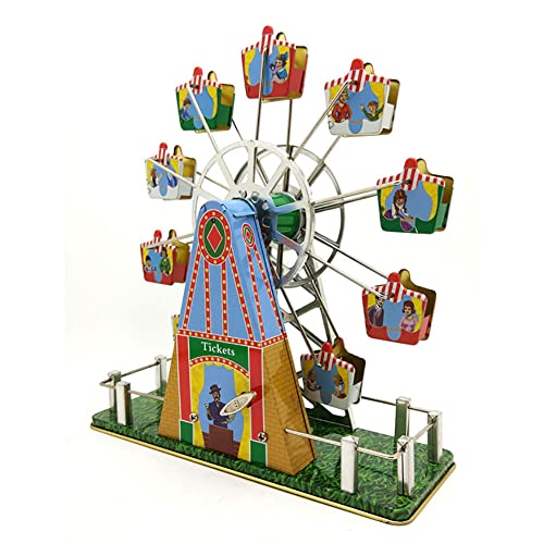 AYUNJIE Retro Wind Up Toy Post-80s Eisenblech Nostalgisches Spielzeug MS488 Musik Riesenrad Eisenblech Spieluhr Vintage Sammlerstück Zinn Spielzeug Kinder Geschenk von AYUNJIE