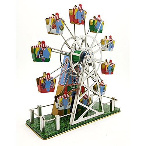 AYUNJIE Retro Wind Up Toy Post-80s Eisenblech Nostalgisches Spielzeug MS488 Musik Riesenrad Eisenblech Spieluhr Vintage Sammlerstück Zinn Spielzeug Kinder Geschenk von AYUNJIE