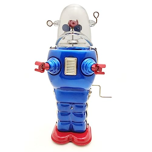 AYUNJIE Retro Wind Up Toy TR2007 Space Robot Tin Toy Adult Collectible Nostalgic Theme Personality Ornaments Vintage Collectible Kids Gift for Boys Girls Parent-Child Interaction (Blau) von AYUNJIE