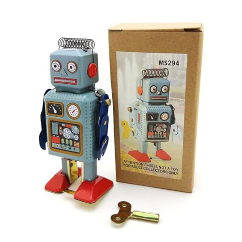 AYUNJIE Roboter Zinn Spielzeug Wind Up Spielzeug MS294 Arbeiter Nostalgisches Thema Kreatives Geschenk Vintage Sammlerstück Kinder Geschenk für Jungen Mädchen Eltern-Kind-Interaktion von AYUNJIE