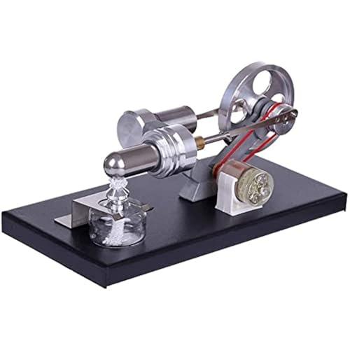 AYUNJIE Stirlingmotor-Bausatz, DIY Metall Stirlingmotor Generator Modell mit 4 LED-Leuchten, physikalisches Experiment Geschenk für Erwachsene und Kinder von AYUNJIE