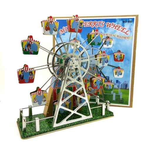 AYUNJIE Tin Wind Up Toy Post-80s Iron Sheet Nostalgisches Spielzeug MS488 Musik Riesenrad Iron Sheet Music Box Vintage Sammlerstück Kinder Geschenk von AYUNJIE