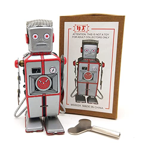 AYUNJIE Vintage Aufziehspielzeug MS502A Roboter Erwachsene Sammlerspielzeug Blech Spielzeug Kreatives Kindergeschenk Für Jungen Mädchen Eltern-Kind-Interaktion von AYUNJIE