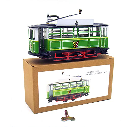 AYUNJIE Vintage MS638 Pole Tram Tin Wind Up Toy Adult Collection Retro Toys Geschenk für Jungen Mädchen Eltern-Kind-Interaktion (Grün) von AYUNJIE