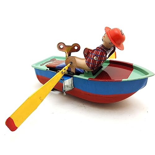 AYUNJIE Vintage Wind Up Toy MS385 Ruderboot, Nostalgisches Thema Persönlichkeit Dekoration, Kreatives Blechspielzeug, Sammlerstück Kindergeschenk für Jungen Mädchen Eltern-Kind-Interaktion von AYUNJIE