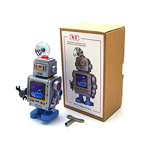 AYUNJIE Vintage Wind Up Toy MS518 Luft- und Raumfahrt Reparatur Roboter Zinn Spielzeug Personalisierte Dekoration Kreative Kunsthandwerk Sammlerstück Kinder Geschenk für Jungen Mädchen von AYUNJIE