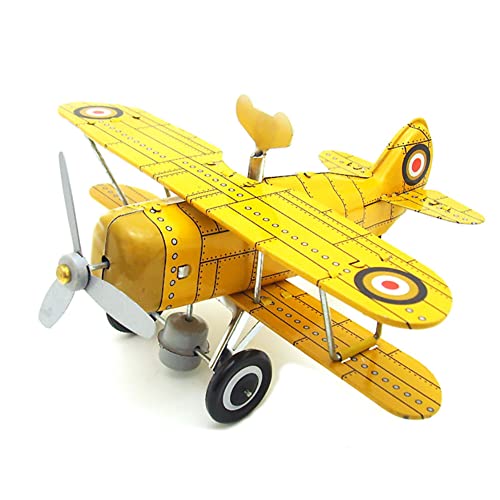 AYUNJIE Wind-Up Spielzeug MS454 Flugzeug Kreative Display Requisiten Persönlichkeit Geschenk Requisiten Zinn Spielzeug Neuheit Ornamente Vintage Sammlerstück Kinder Geschenk (Gelb) von AYUNJIE