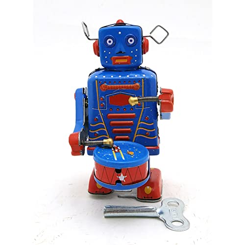 AYUNJIE Wind Up Toy MS514 Drumming Robot Tin Toy Adult Collectible Toy Creative Gift Vintage Collectible Kids Gift for Boys Girls Parent-Child Interaction von AYUNJIE