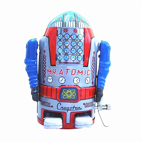 AYUNJIE Wind Up Toy MS632 Space Robot Retro Tin Toys Adult Collectible Toy Creative Crafts Vintage Collectible Kids Gift for Boys Girls (Silber) von AYUNJIE