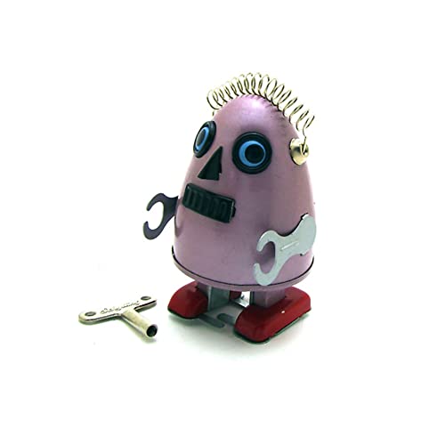 AYUNJIE Wind Up Toy MS649 Egg-Shaped Robot Adult Collectible Toys Nostalgisches Thema Persönlichkeit Ornamente Kreative Zinn Spielzeug Crafts Vintage (Rosa) von AYUNJIE