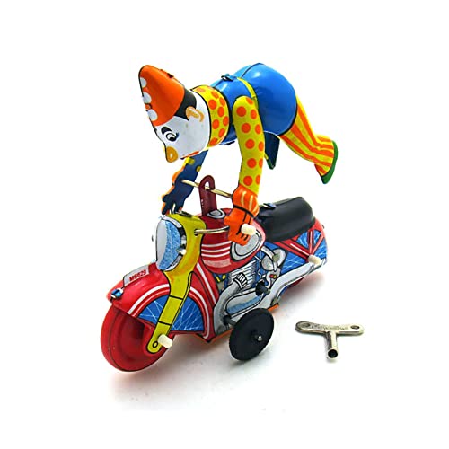 AYUNJIE Wind Up Toy Tin Toy MS629 Clown Motorrad Nostalgische Ornamente Kreative Sammlung Kunsthandwerk Kinder Geschenk für Jungen Mädchen von AYUNJIE