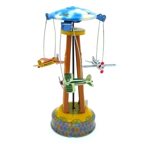 AYUNJIE Wind-up Toys MM262 Single Wing Rotary Aircraft Tin Toy Retro Ornaments Kids Gift for Boys Girls Parent-Child Interaction von AYUNJIE