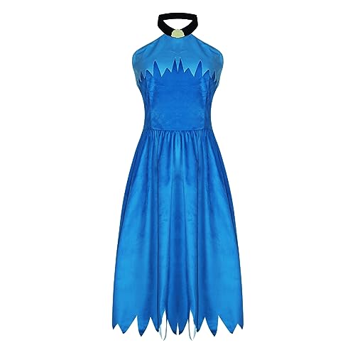 AYYOHON Betty Rubble Kostüm für Damen, blaues Kleid, Höhlenfrauen-Outfit für Steinzeit, Verkleidung, Halloween, Cosplay, Kostüm, Größe L von AYYOHON